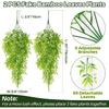 2PCS Fake Hanging Plants - Lifelike Artificial Bamboo Plants Outdoor, Fake Bamboo Leaves Plant for Study Yoga Living Room Patio Porch Stair Wedding