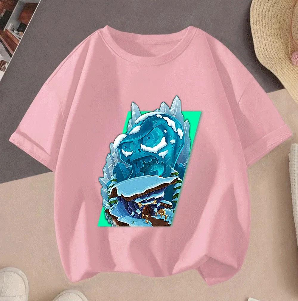 Hot Sale Plants Vs Zombies 2D Cartoon Print Casual Summer Short Sleeve T Shirt 2026 For Children Teenagers Boys Girls