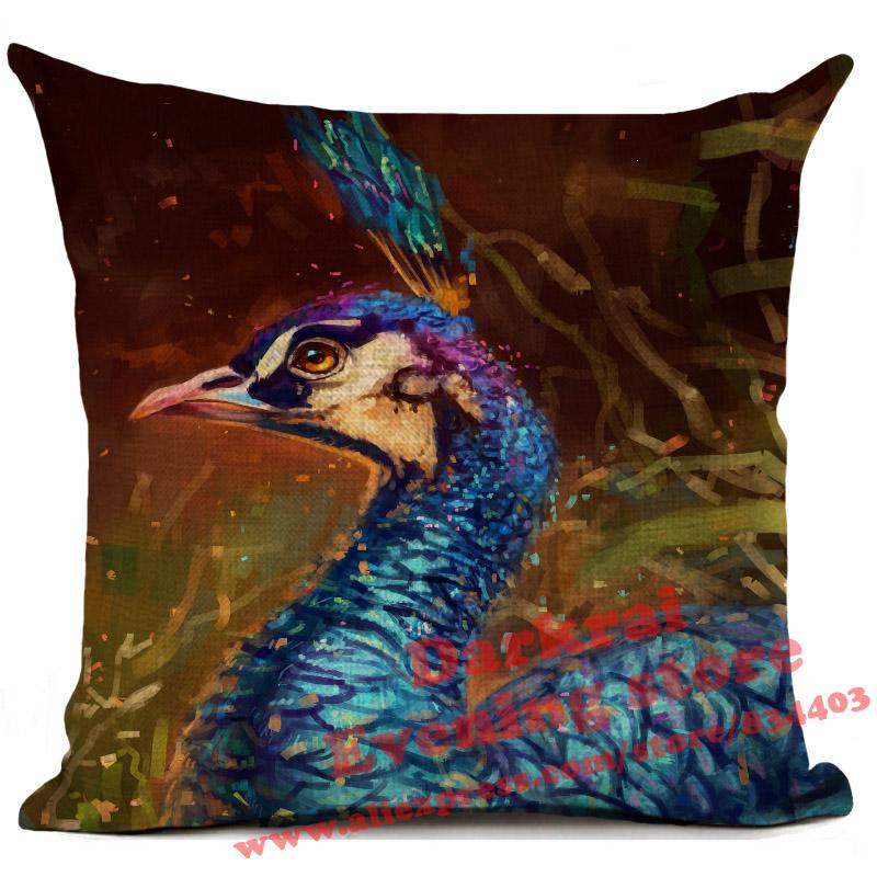 Bird Cushion Cover Macaw Owl Parrot Pillow Cover Living Room Sofa Car Decor Throw Pillows Home Decoration Pillowcase 45X45Cm
