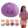 Smiling Steamed Bun Stress Ball with Steamer Anti-Anxiety Cartoon Dumpling Squeeze Toy Soft Simulated Dough Ball Fidget Sensory Toy
