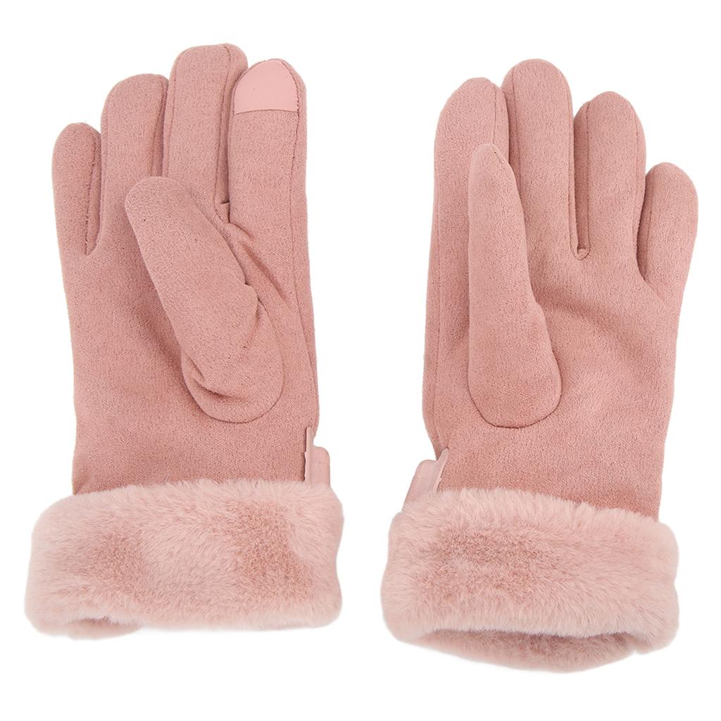 Pink USB Heating Gloves Hand Warmer Touch Screen Design Adjustable Temperature for Women Skiing