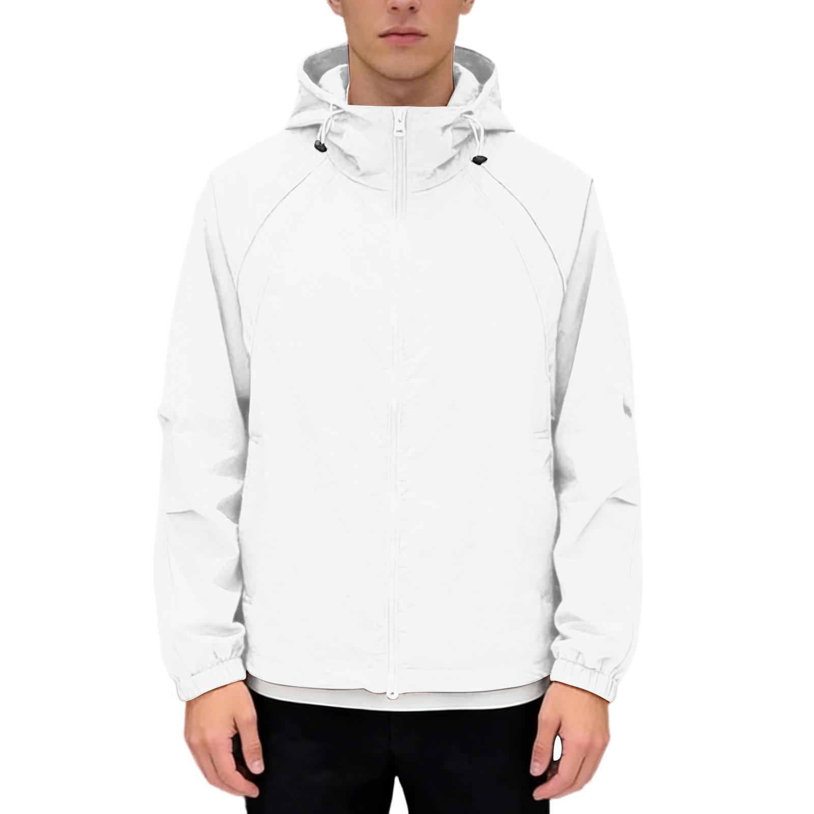 Men s Loose-fitting Hooded Windbreaker XL белый 2660₽