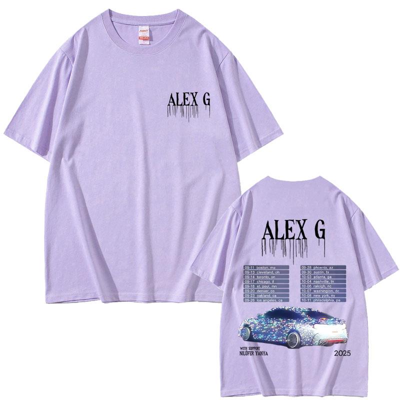 Singer Alex G Tour 2025 T-shirt Summer Men Women Cotton Casual Crewneck T Shirts Male Fashion Oversized Short Sleeve T-shirts
