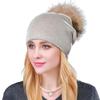 Winter Lady Hat Knitted Thick Stretchy Plush Ball Decor Solid Color Ear Warm Daily Wear Cap Outdoor Skiing Skating He