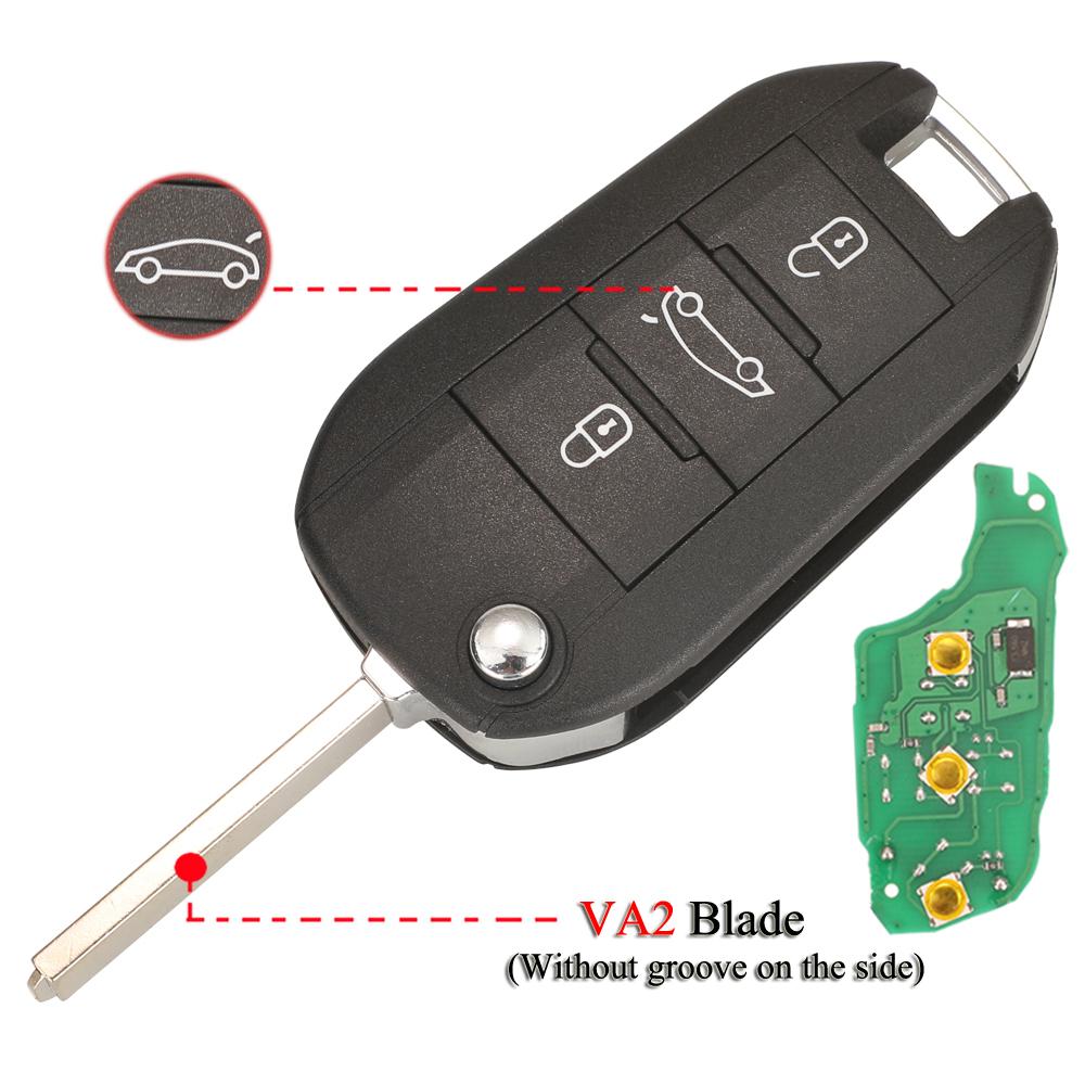 Jingyuqin Flip Remote Smart Car Key For Citroen C3 C4 Cactus Hella For Peugeot 208 301 508 5008 Expert 434MHZ ID46 PCF7941A Chip