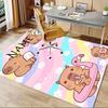 Capybara Playful Summer Office Carpet Soft Polyester Entrance Carpet Washable Non slip Machine Washa