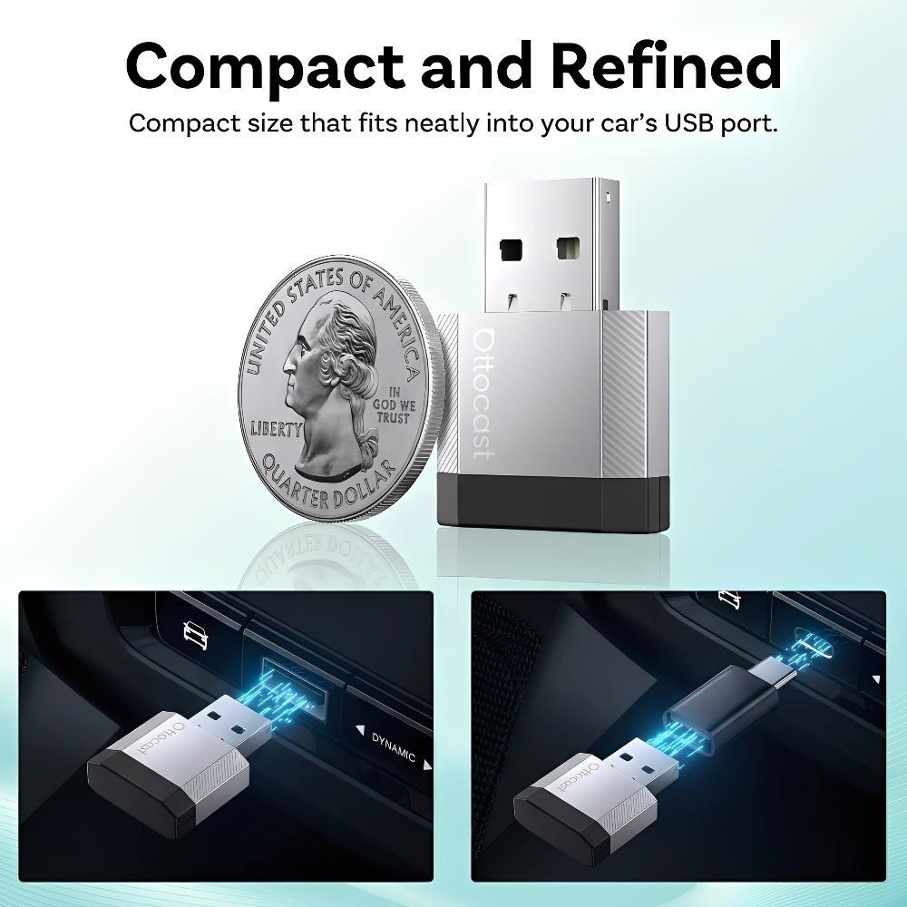 2026 NEW OTTOCAST 2 in 1 MINI NOVA Wired To Wireless CarPlay Android Auto Adapter Plug and Play