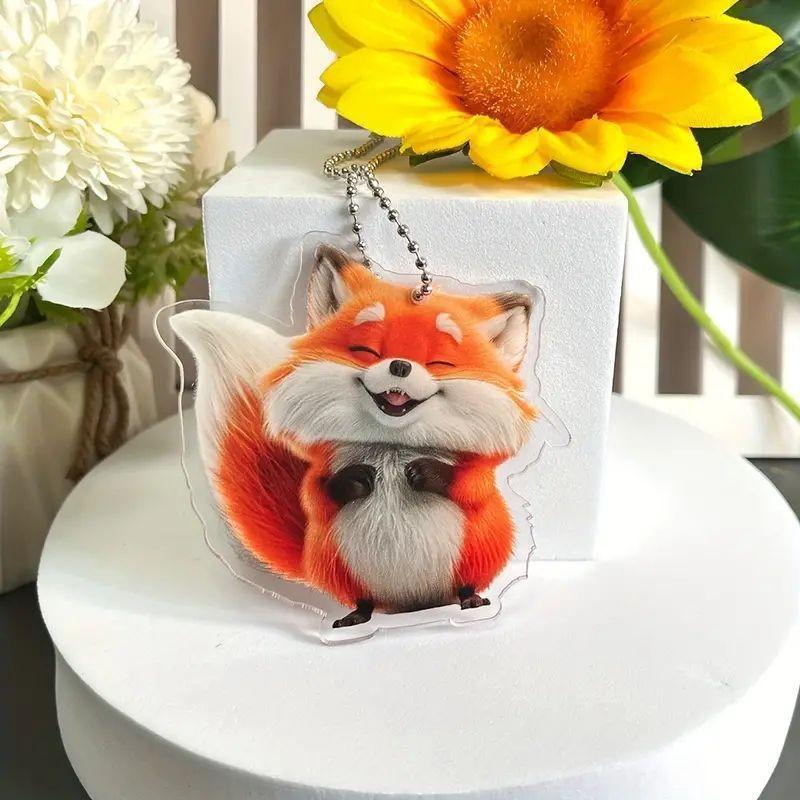Car Fox Enchanting Hanging Decoration Vibrant Acrylic Pendant For Interior Style