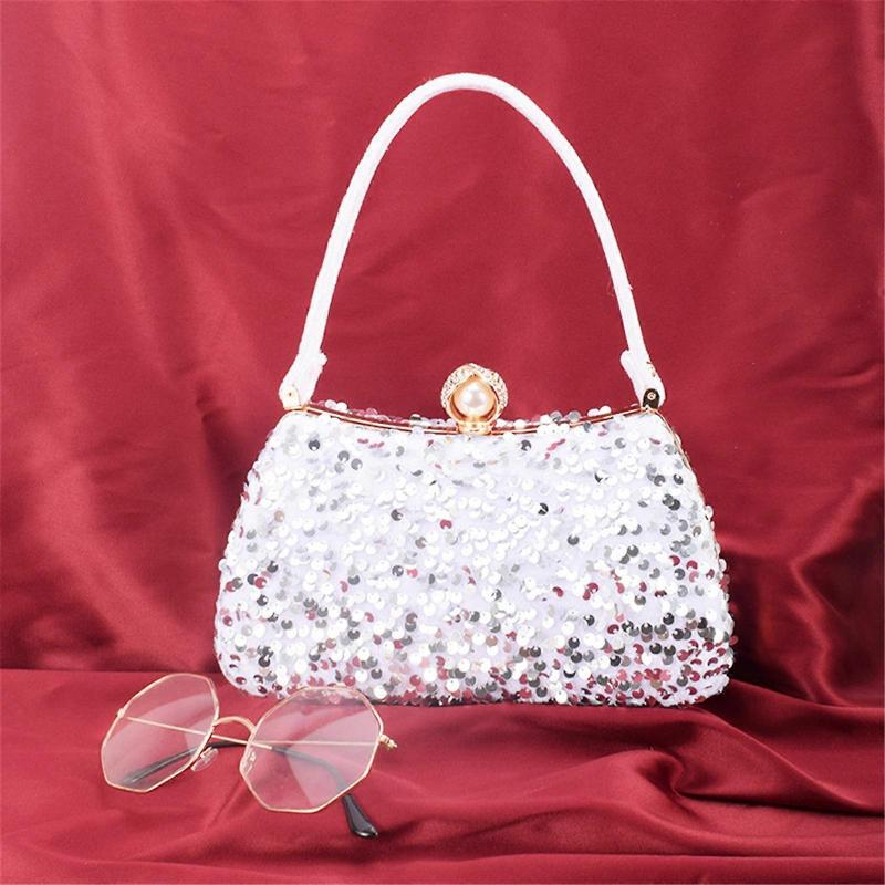 Glitter Sequins Evening Bag for Women Girls Fashion Shoulder Bag All-matching Wedding Purse Shiny Banquet Clutch Handbag  Gold