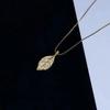 Elegant Rhinestone Tree Leaf Pendant Necklaces For Women Shiny Zircon Stainless Steel Metal Leaves Choker Simple Clavicle Chain