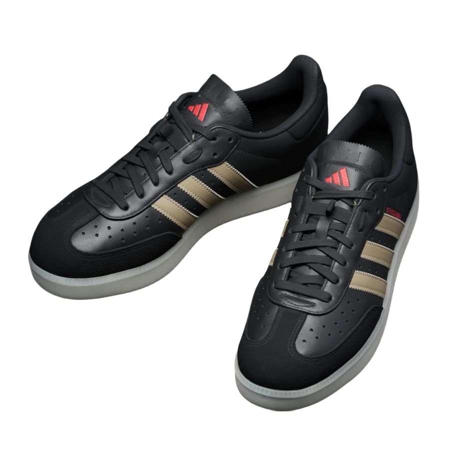 adidas Velosamba Leather Black Cyber Metallic Unisex Sneakers Core-Black Pure-Ruby IH5214