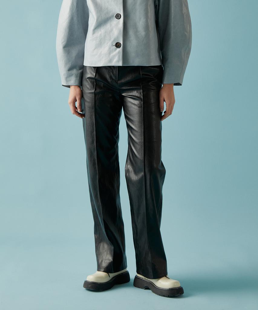 PINBLACK Leather Straight Pants Black