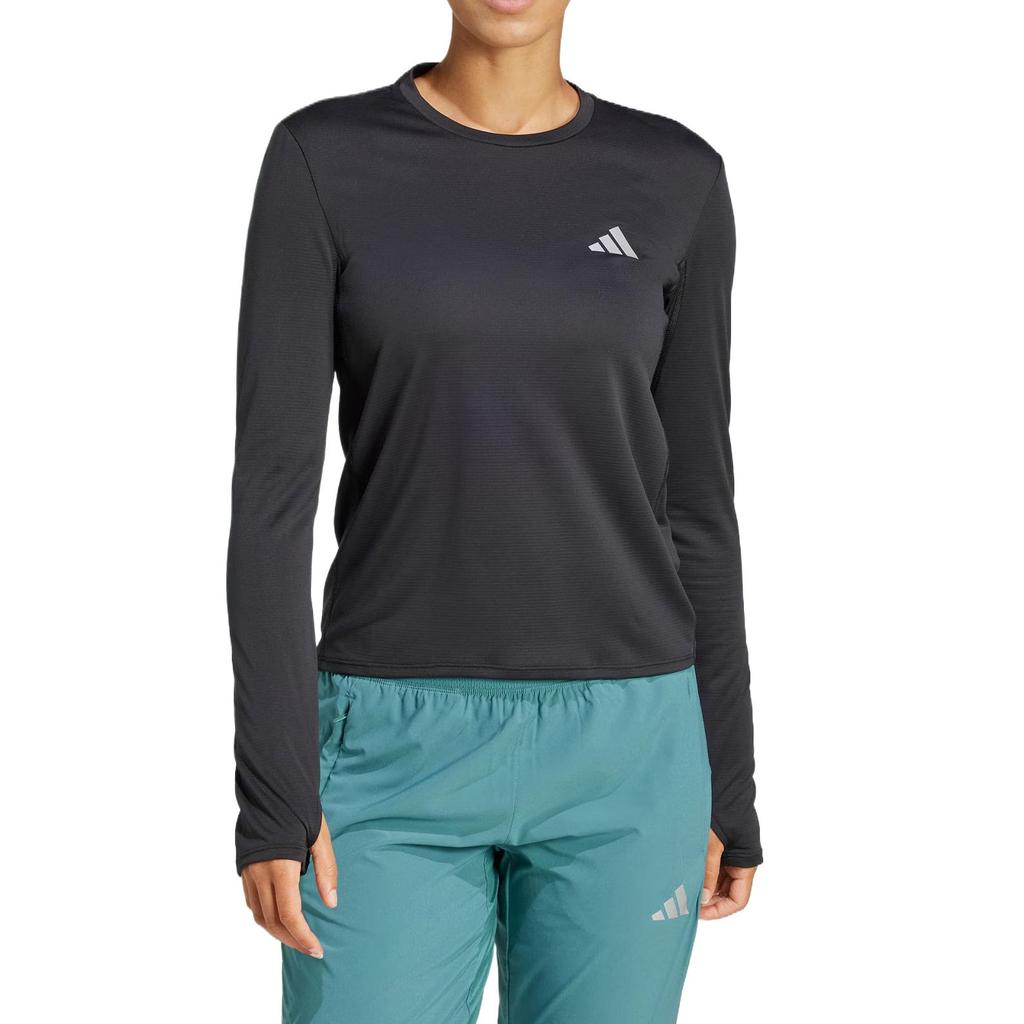 Adidas Adizero He T Box Limited Series Comfortable Soft Sweat-Absorbing Casual Long Sleeve Regular T-Shirt Women Tops Black JD1745