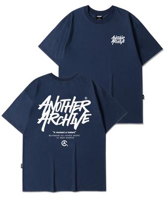 ANOTHER ARCHIVE Fb Colorful Graffiti Logo Short Sleeve T-Shirt_Vintage Navy