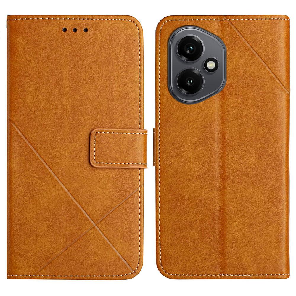 For Honor 400 5G (Global) Case Line Pattern Wallet Leather Phone Cover with Wrist Strap