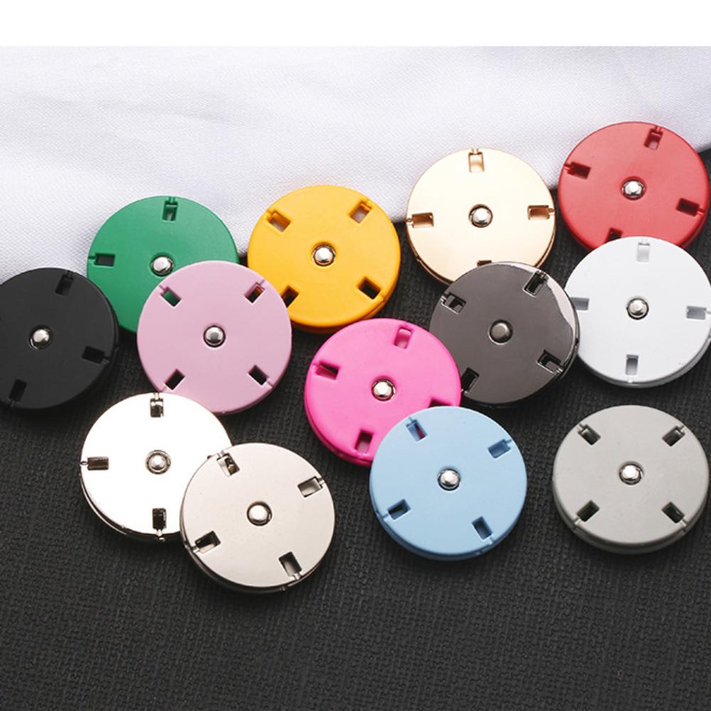 5 paar Kleding Naaien Drukknopen Onzichtbare Drukknopen Ronde Metalen Drukknopen 21mm DIY Verborgen Gesp Pak Jas Jas Tas