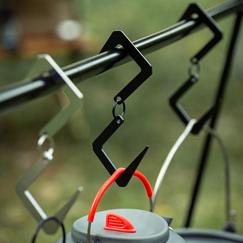 Flat S Hook Durable Hanging Hooks Hanger Outdoor Storage Travel Camping Hiking Gardening Tools Item Organizer