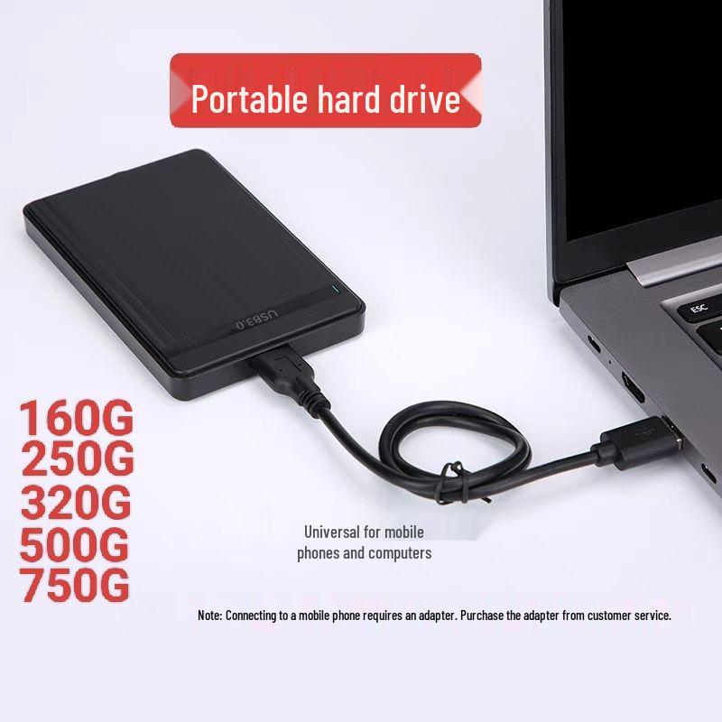 

Универсальный 2,5-дюймовый портативный внешний жесткий диск 320 ГБ - Высокоемкое хранилище USB 3.0 для файлов и игр. 160G Portable Hard Drive [Disk + Case]