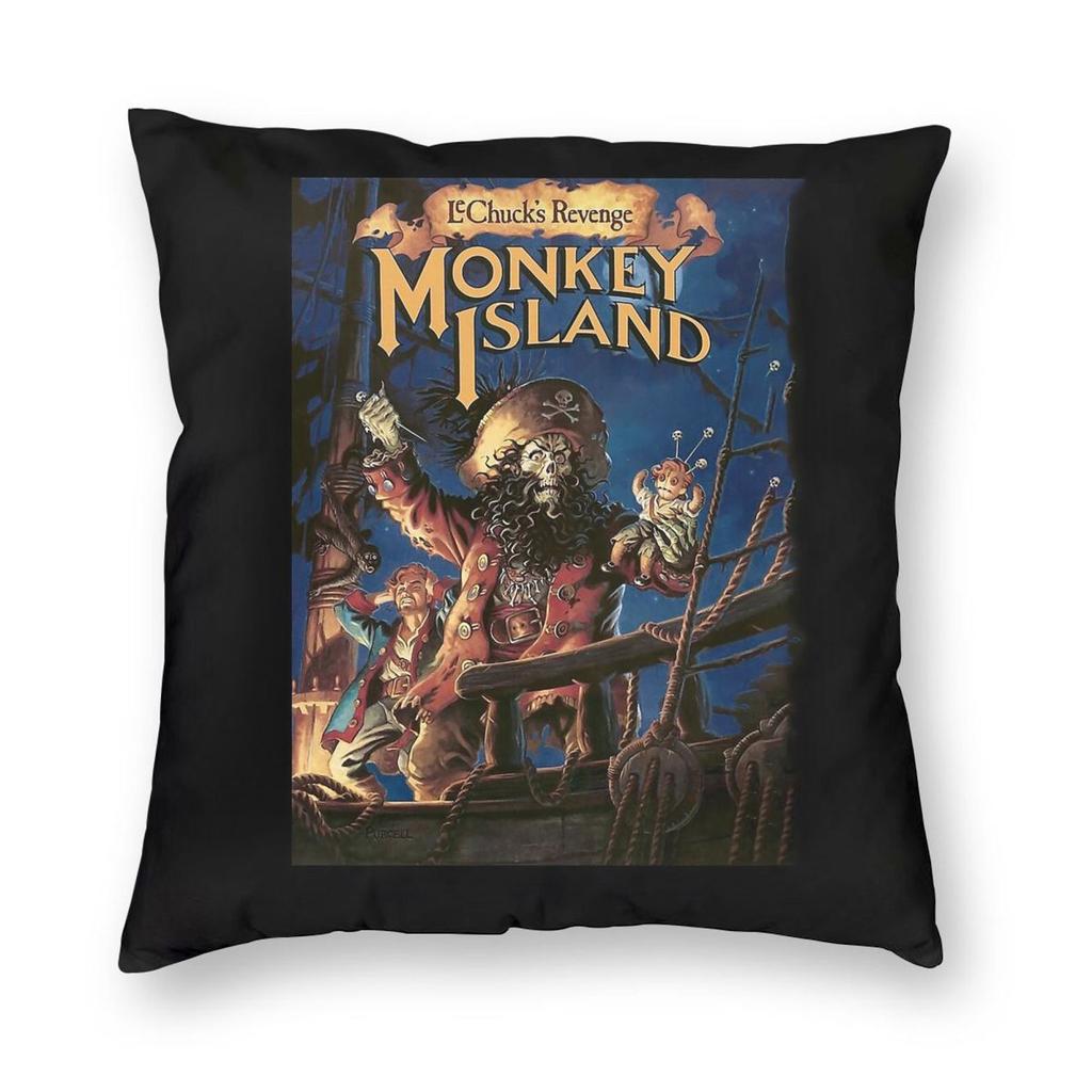 Monkey Island Lechucks Revenge Pillowcase Polyester Linen Velvet Creative Zip Decorative Room Cushion Cover X