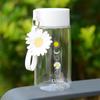 Water bottle summer fresh daisy water cup flower with lanyard plastic cup portable cup household plastic cup