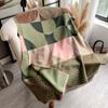 Korean Version Of Bird Grid Geometric Shape Splicing Flower Fashion Versatile Commuting Imitation Cashmere Warm Women'S Scarf