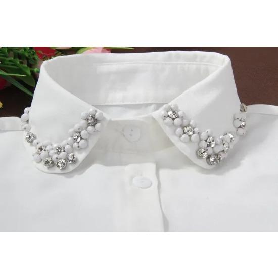 Czarne Białe Fałszywe Kołnierzyki dla Damskiej Koszuli Odpinany Kołnierzyk Femme Zdejmowane Fałszywe Kołnierzyki Nakrycie Szyi Krawat Dziewczęce Nep Kraagie