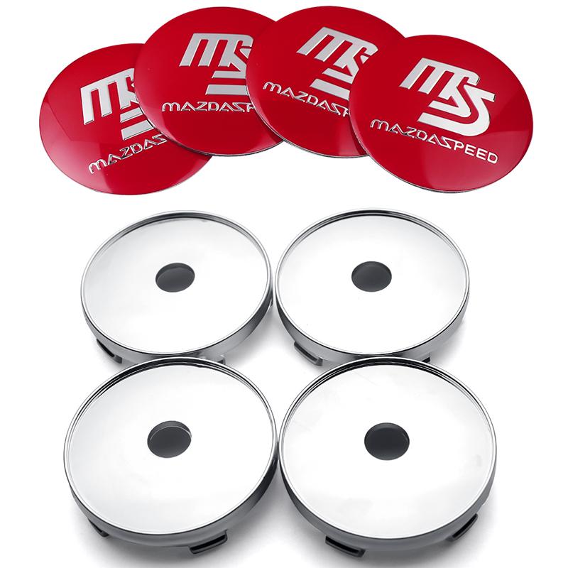 4pcs 56/60mm Car Wheel Center Cover Sticker Hub Cap For Mazda Speed MS 2 3 5 6 323 RX8 MX5 Axela Atenza CX-3 CX-4 CX-5 CX-8 CX-9