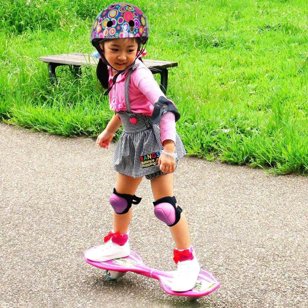 RANGS Junior Sports Helmet Pink 51-57cm Adjustable Size with Elbow and Knee Pads SG Certified