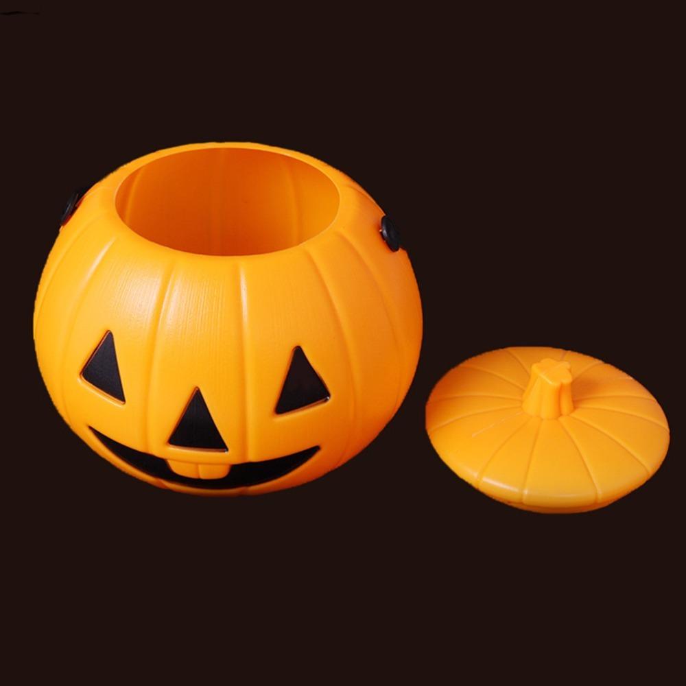 With Handle Pumpkin Basket Halloween Lighting Candy Bucket Fun Party Basket  For Boys Girls