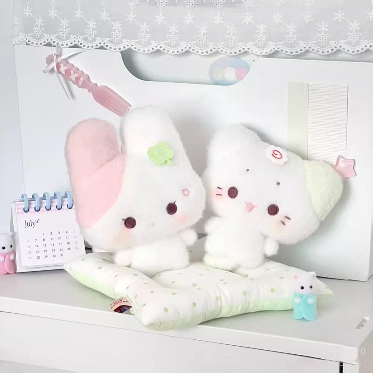 

New Customer: Save 10 Yuan! Cute Fish Cake Kitten & Lucky Rabbit Plush Doll Set Regular