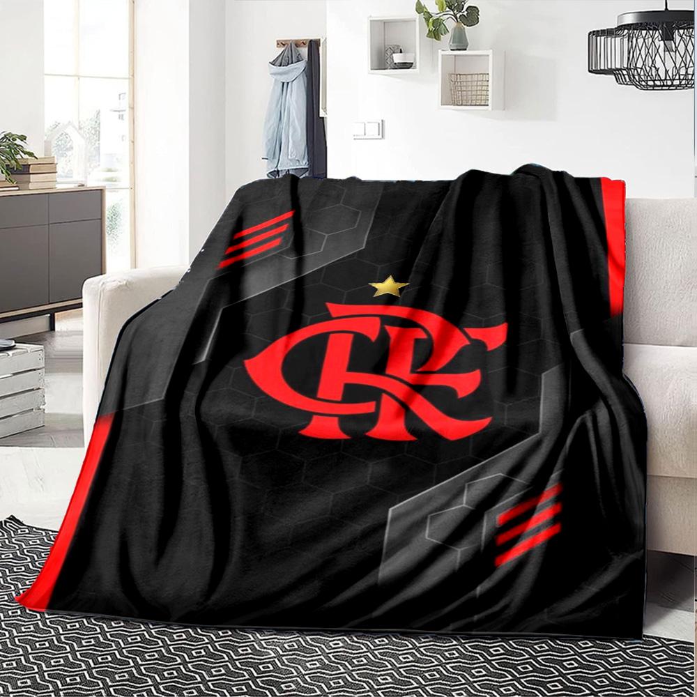 Flamengo logo Print Flannel Blanket High Quality Warm Comfortable Cover for All Seasons Perfect for Gifts Home Decor