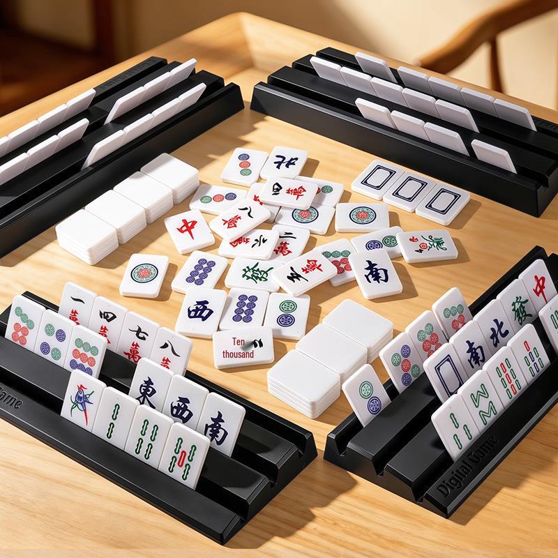 Compact Mahong Set: Travel-Friendly Hand-Rubbed Mini Tabletop Game for Home or Dorm - Educational and Stylish.