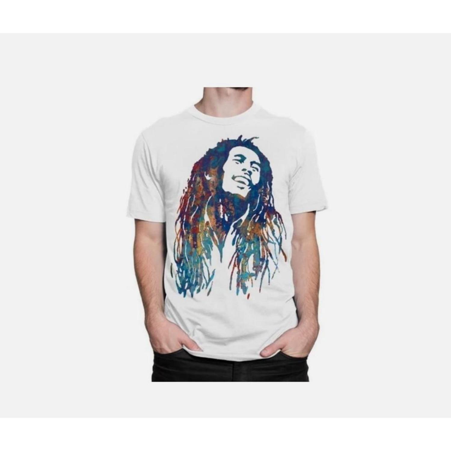 Bob Marley Cotton White Short Sleeve Tshirt Unisex T-Shirt S