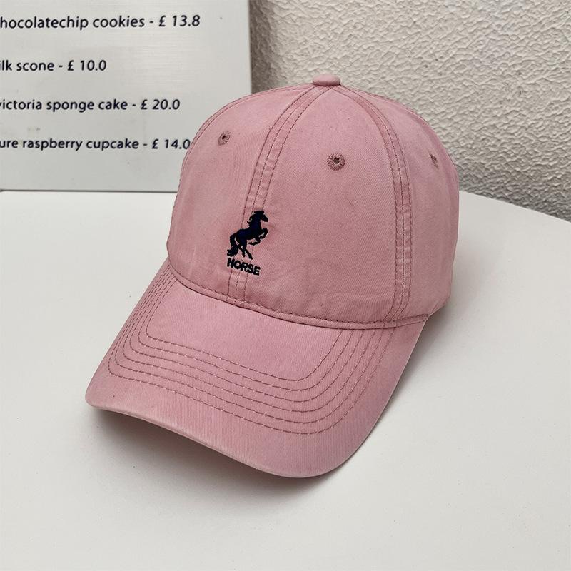 Pony letter embroidered baseball cap for women and men, simple and versatile for spring and summer, wide brim sun hat that makes the face look