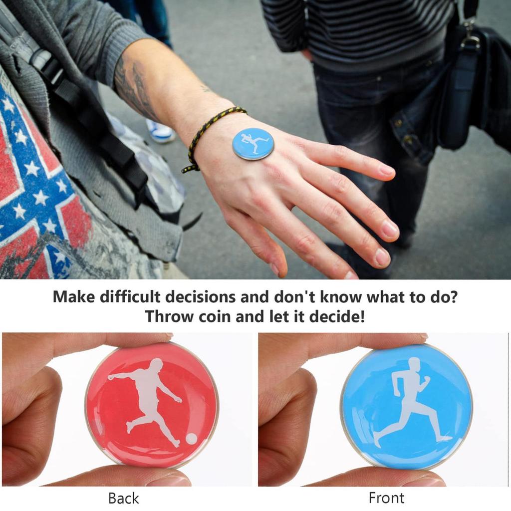1pc Referee Side Toss Coin Double Face Sports Football Pattern Soccer Volleyball FlipCoin Souvenirs Soccer Referee Toss Coin