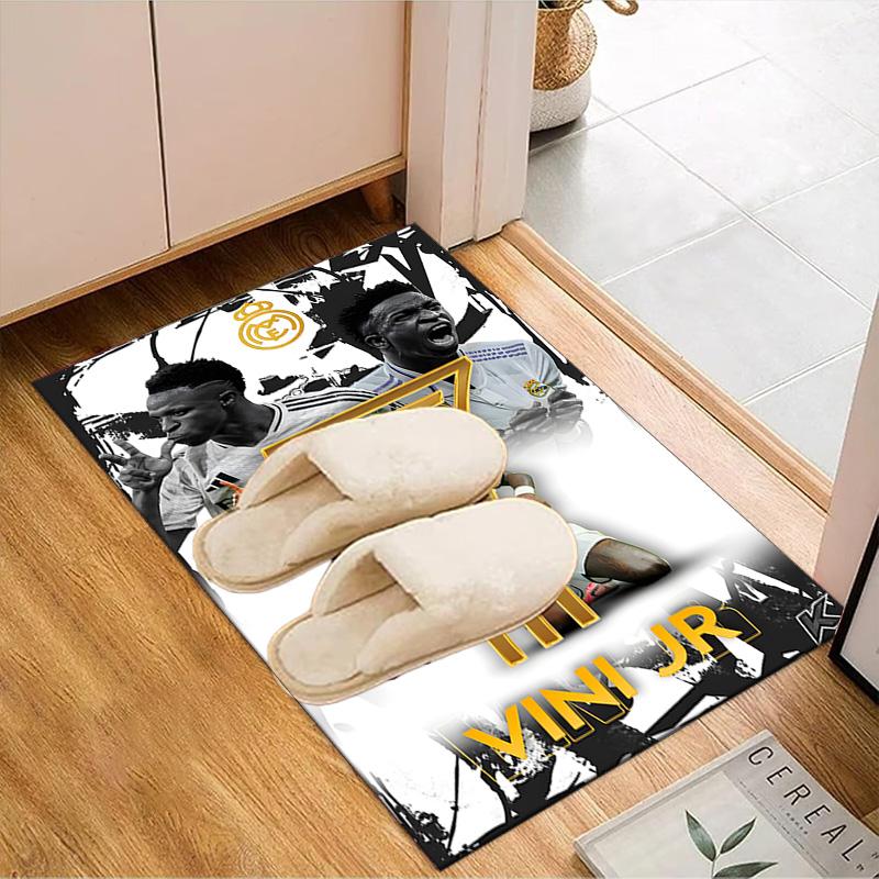 Brazilian Football Star Rug for Living Room, Game Rooms, Office, Bedroom, Office Floor Mat Playful Design, fan gifts Christmas decor