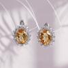925 Sterling Silver Ring Earrings Pendant Necklace Nautral Oval 7*9mm Citrine Fine Jewelry Set for Women's Banquet Birthday Gift