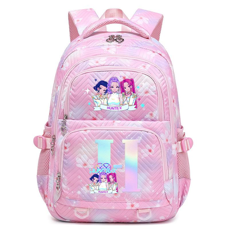 Anime Cartoon 26 Letter Print Backpack Campus Fashion Student Bag Large Capacity