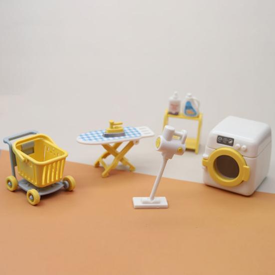 1Set Sorgfältige Verarbeitung Glatte Oberfläche Nützliche Simulierte Puppenhaus Waschmaschine Waschküche Kit