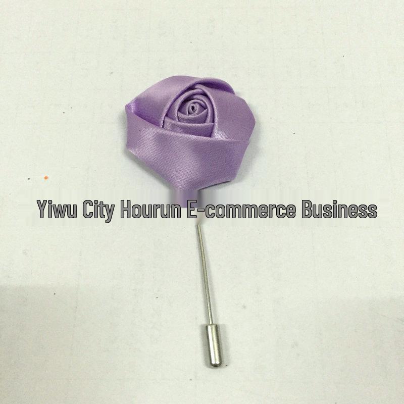 Handmade Rose Fabric Brooch: Men's Suit Accessory