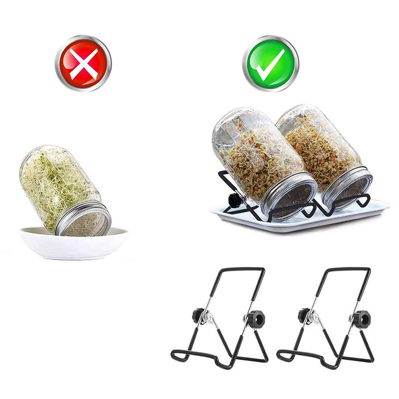 82Mm Wide Mouth Seed Sprouter Germination Cover Sprouting Lid Hydroponic Vegetable Bean Seedling Jar Lid With Drainage Net