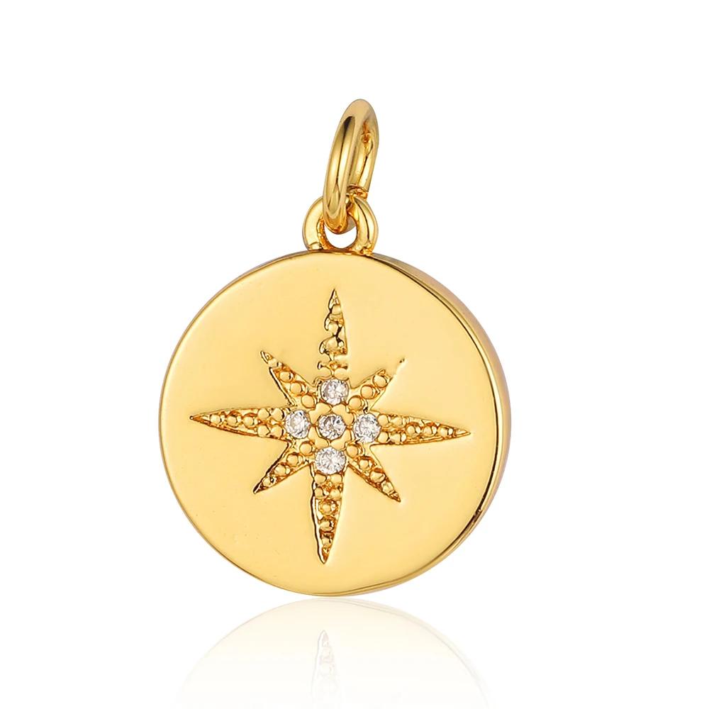 Bee Butterfly Copper Cubic Zirconia Heart Lock Love Charm Women Sun Star Necklace Pendant DIY Jewelry Charms