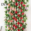 Fake Flower Simulation Eco-friendly Anti-fade 7 Colors Artificial Rose Vine for Household