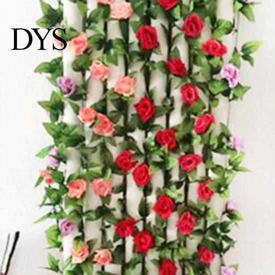 Fake Flower Simulation Eco-friendly Anti-fade 7 Colors Artificial Rose Vine for Household
