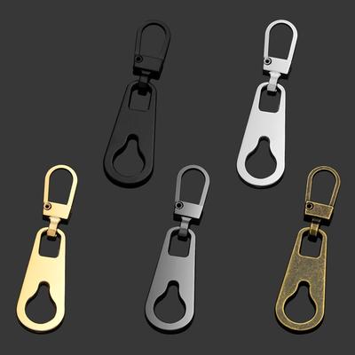 4Pcs Metal Zip Puller Replacement Tab, Zipper Sliders Head Detachable for Backpacks & Purses, Repair Sewing Accessories