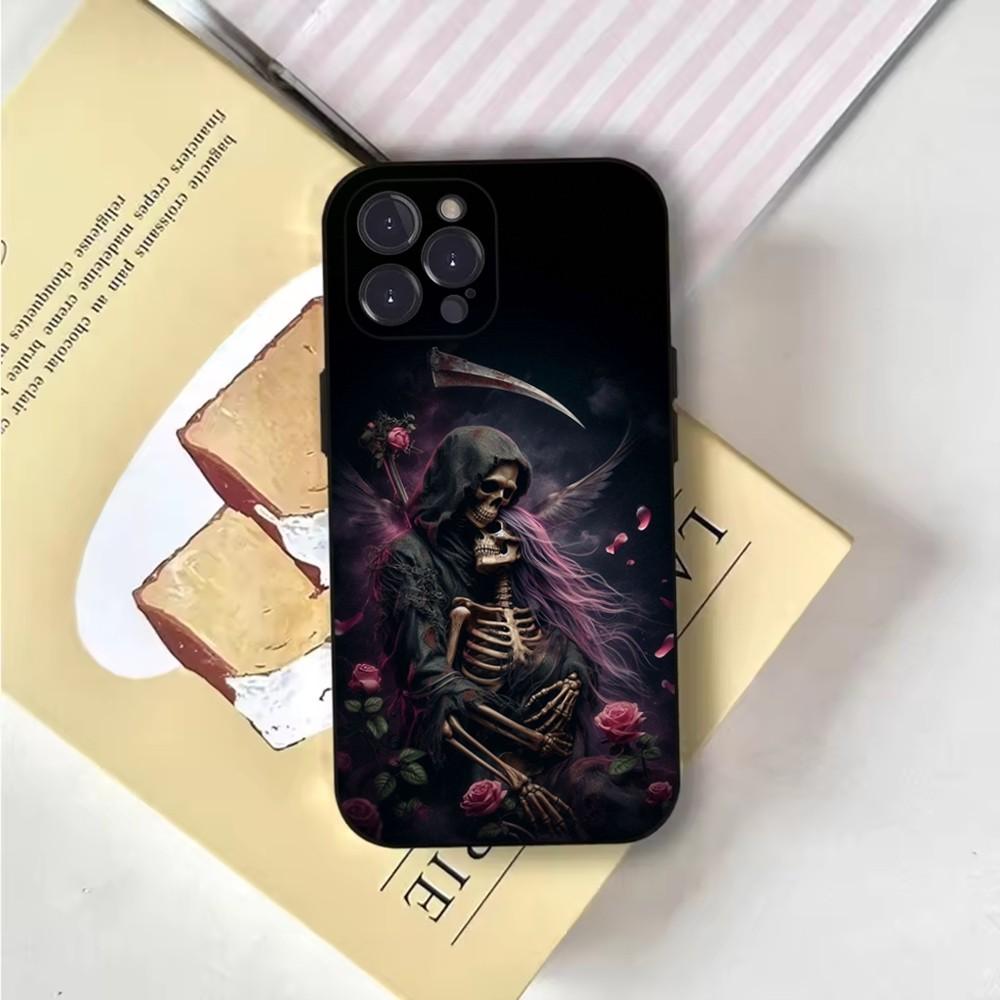 

Santa Muerte Phone Case For iPhone 16,15,14,13,12,11,Pro,X,XS,Max,XR,Plus,Mini Soft Black Cover iPhone13