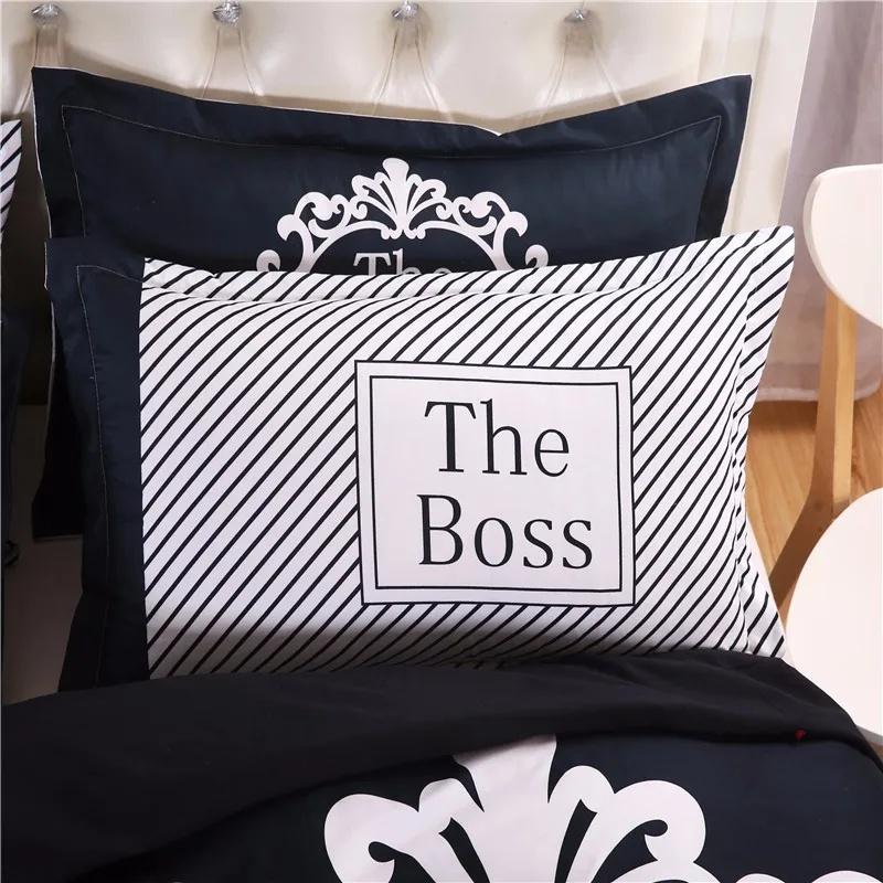 Big Boss Black N White His Her Valentine Bedding Collection Duvet Cover Pillow Case King Queen Size With Bed Linen Collection