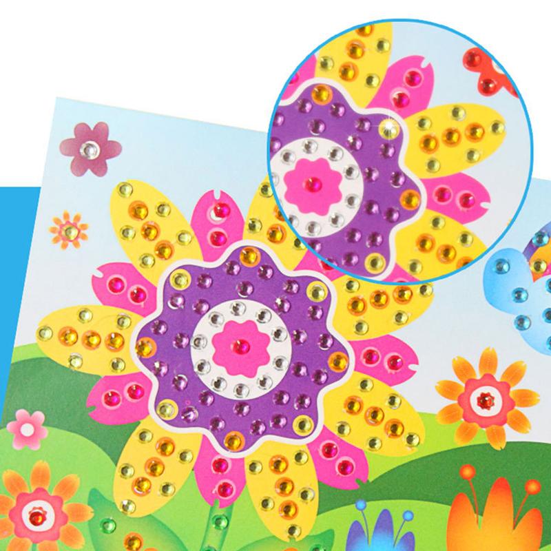 4-12Sheets Diamond Sticker Cute Cartoon Animal Style Assorted Patterns DIY Handcraft Decoration for Festival Party Gathering ZYF