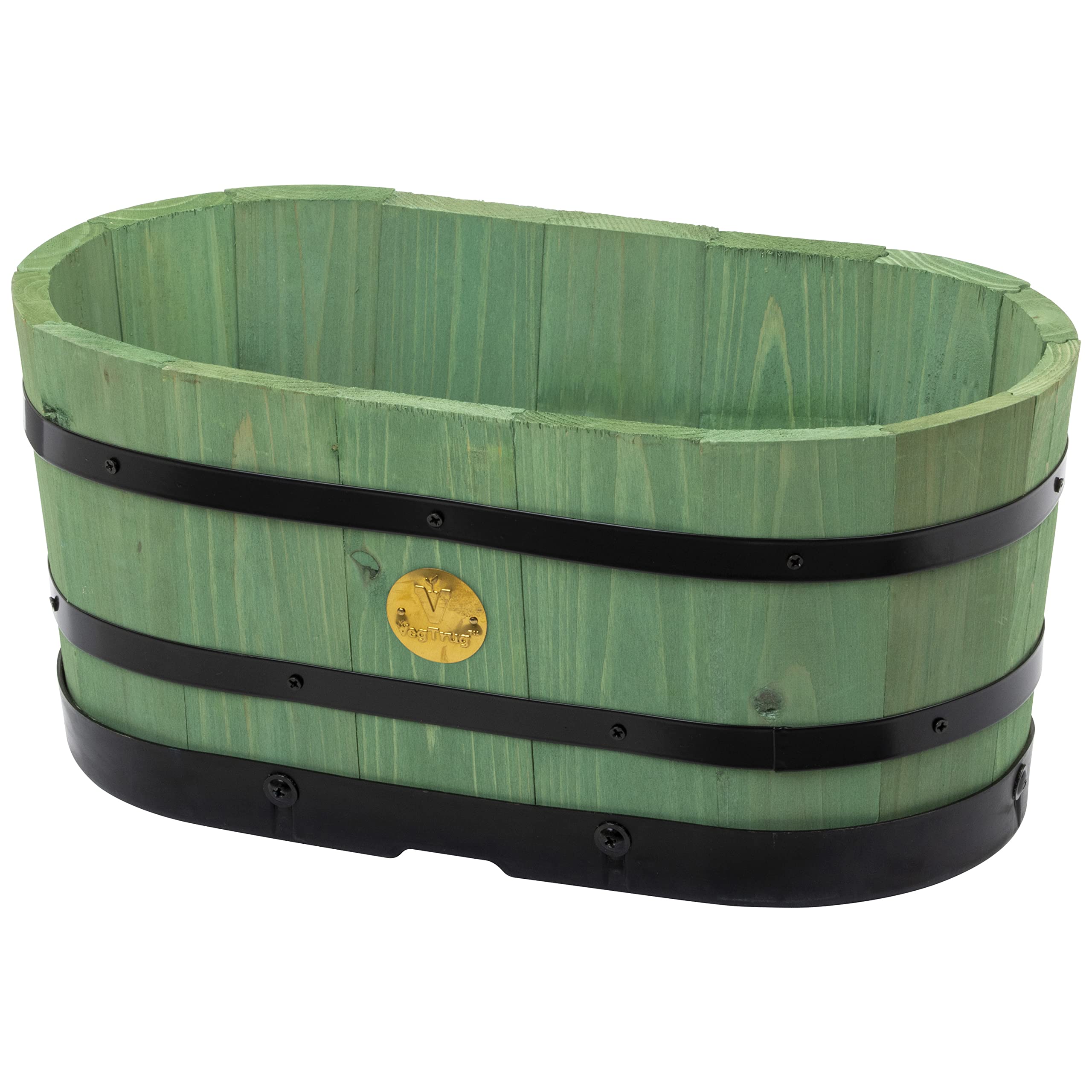 

Takasho Planter Wood Oval Planter S Sage Green Flower Pot Oval Shape Stylish PPW-06SSG