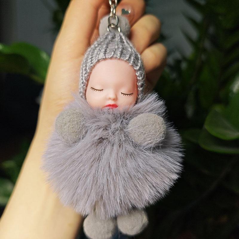 Internet Celebrity Imitation Rabbit Fur Sleepy Doll Keychain – Cute Bag Decoration & Gift Ornaments